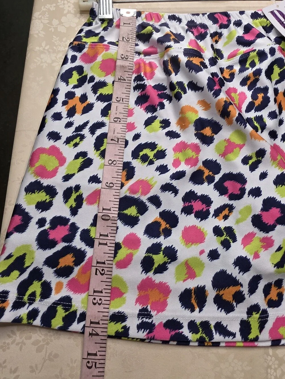 NWT B Skinz Golf Tennis Skort Small Animal Print Hanky Panky Neon Leopard USA